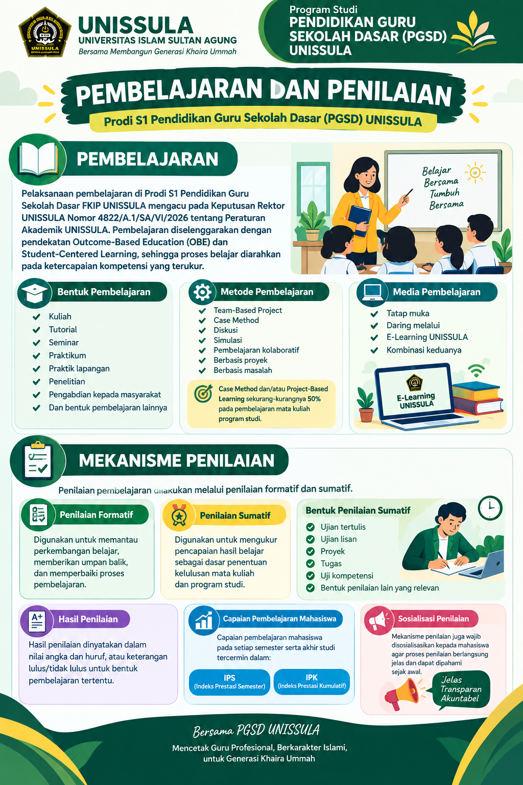 Infografis Pembelajaran dan Penilaian PGSD UNISSULA